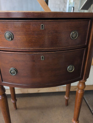 Vintage Walnut 2-Drawer Nightstand
