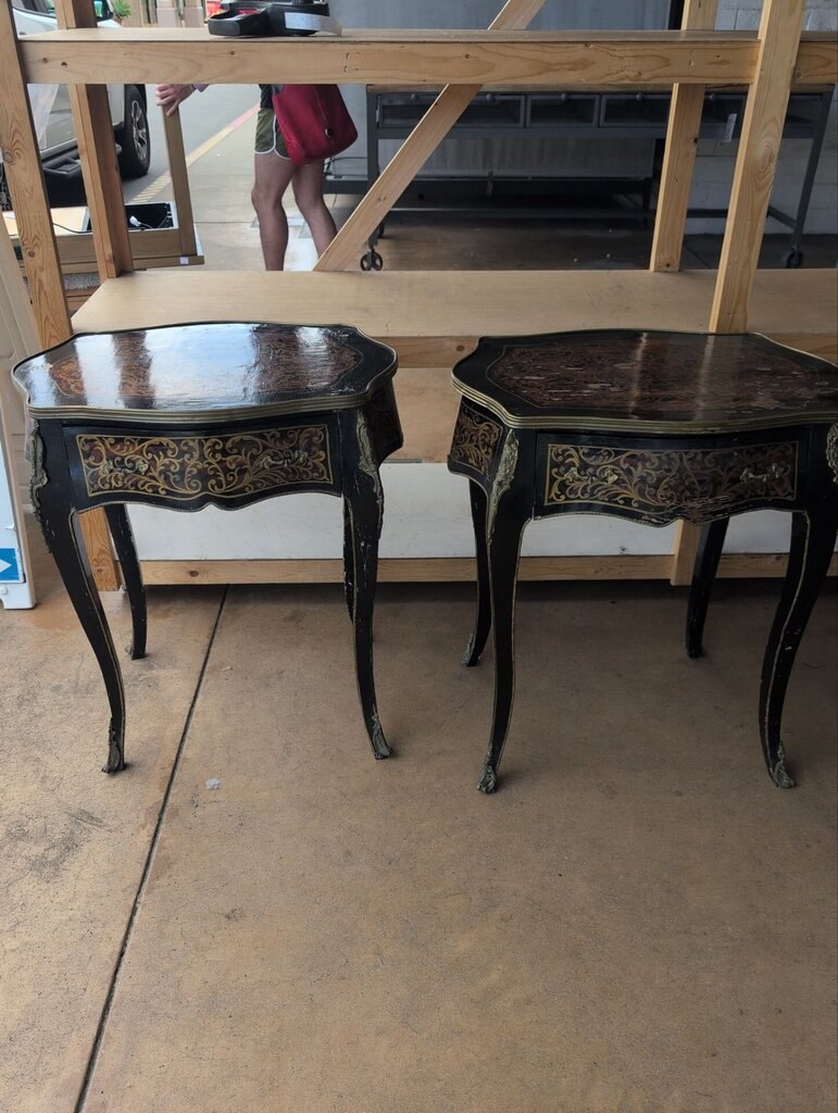 Antique French Side Tables / Nightstands (pair)
