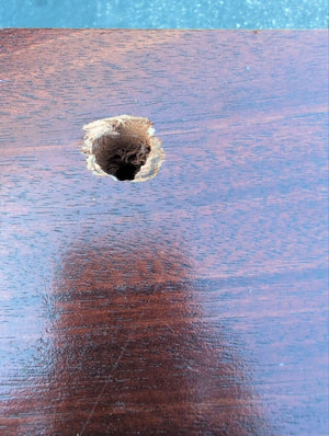 Mahogany Bedside Table (small hole on top for cord)