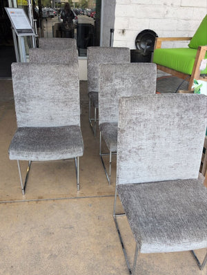 Milo Baughman+Thayer Coggin Chairs Designers Guild Fabric (4 pc)