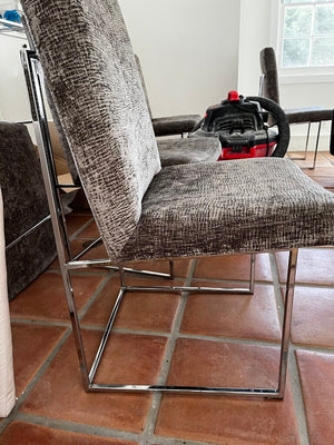 Milo Baughman+Thayer Coggin Chairs Designers Guild Fabric (4 pc)