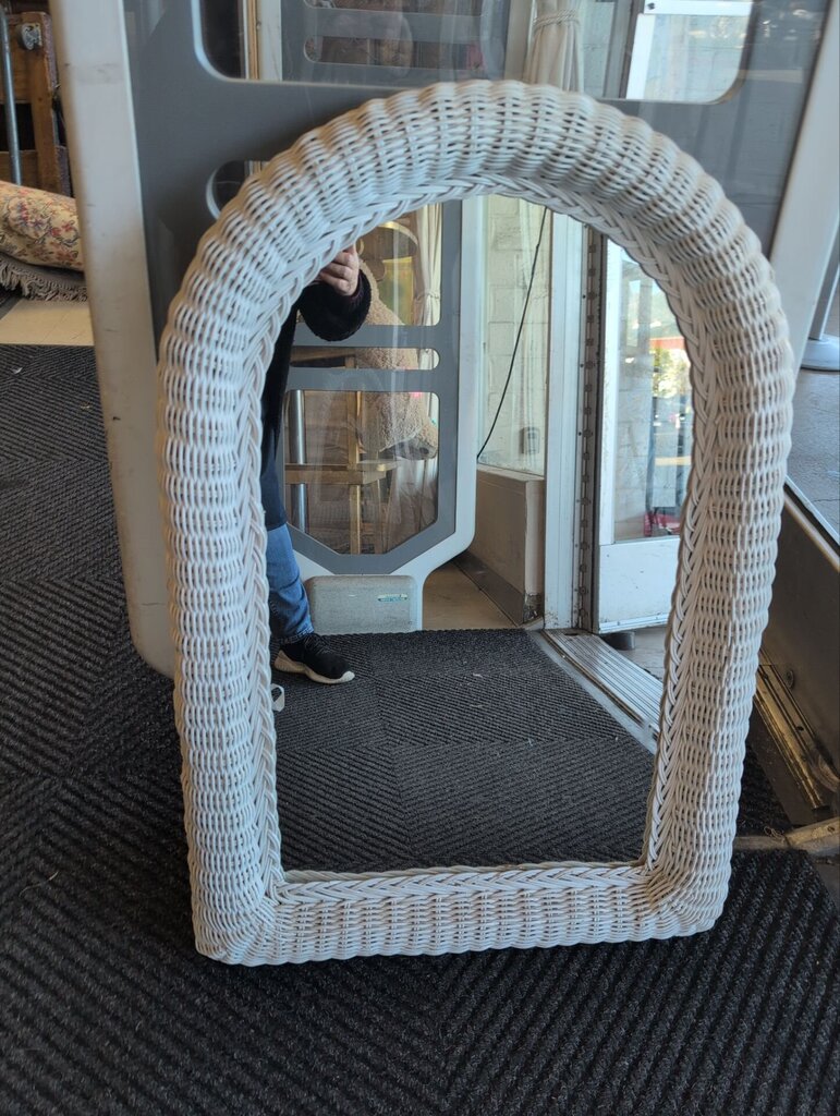 Arch Top Wicker Mirror