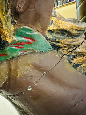 Antique Carousel Horse With Brass Pole