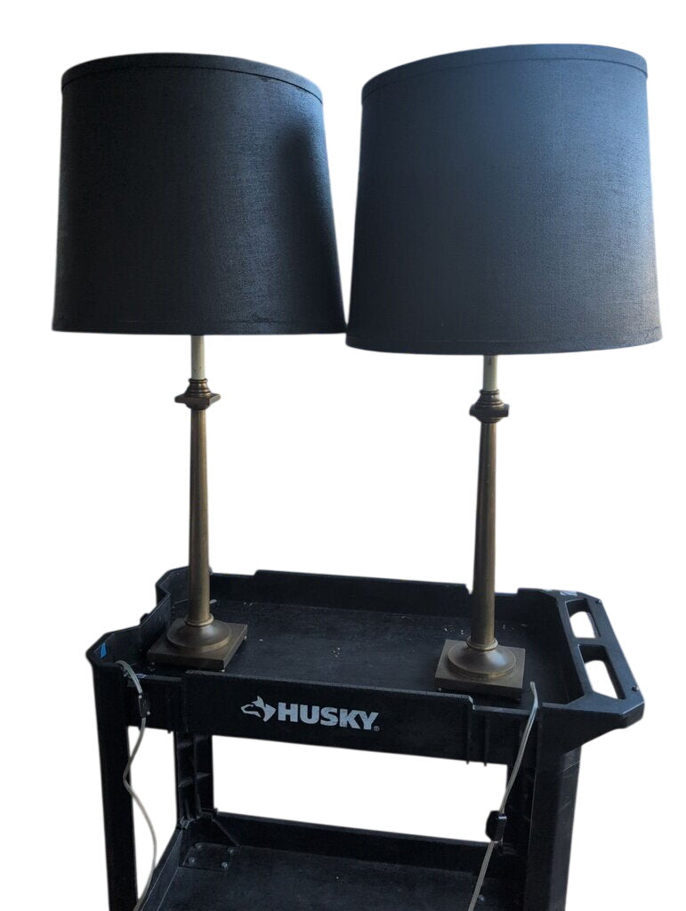 Brass Candlestick Lamps (pair)