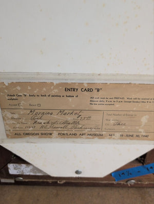 Franklin L. Matter "Morning Market" 1940 Oil On Canvas 19.5 x 14.75