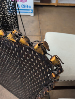 San Miguel Style Black Iron Brass Birds Fireplace Screen