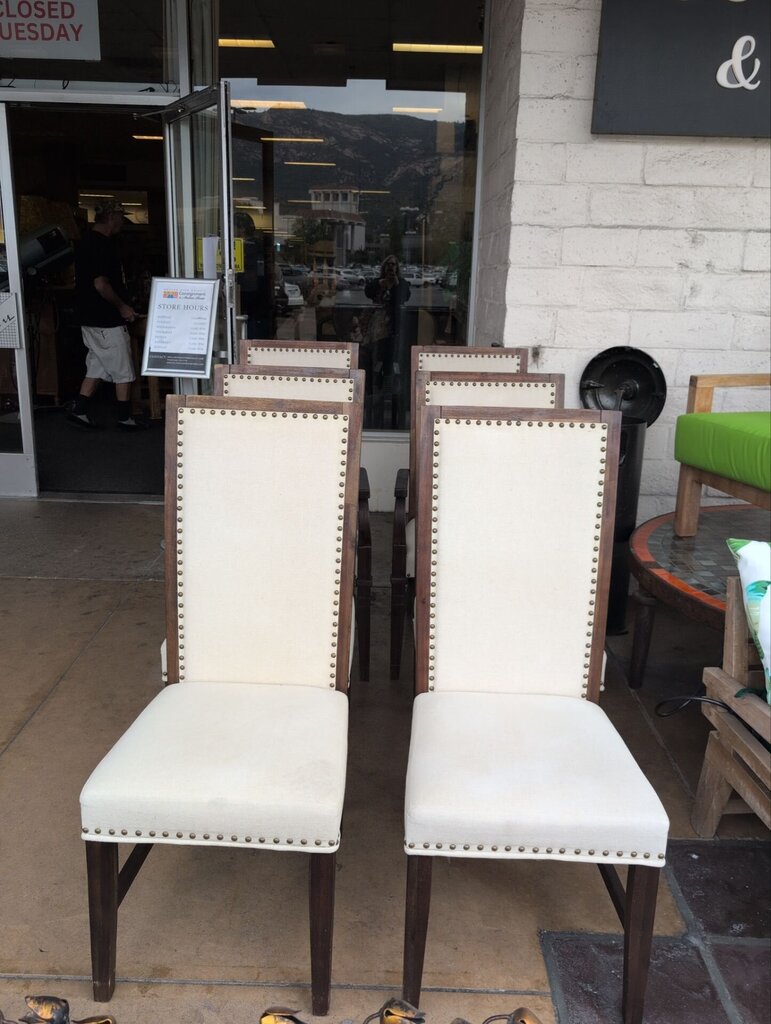 Studded Upholstered Dining Chairs (Set of 6)