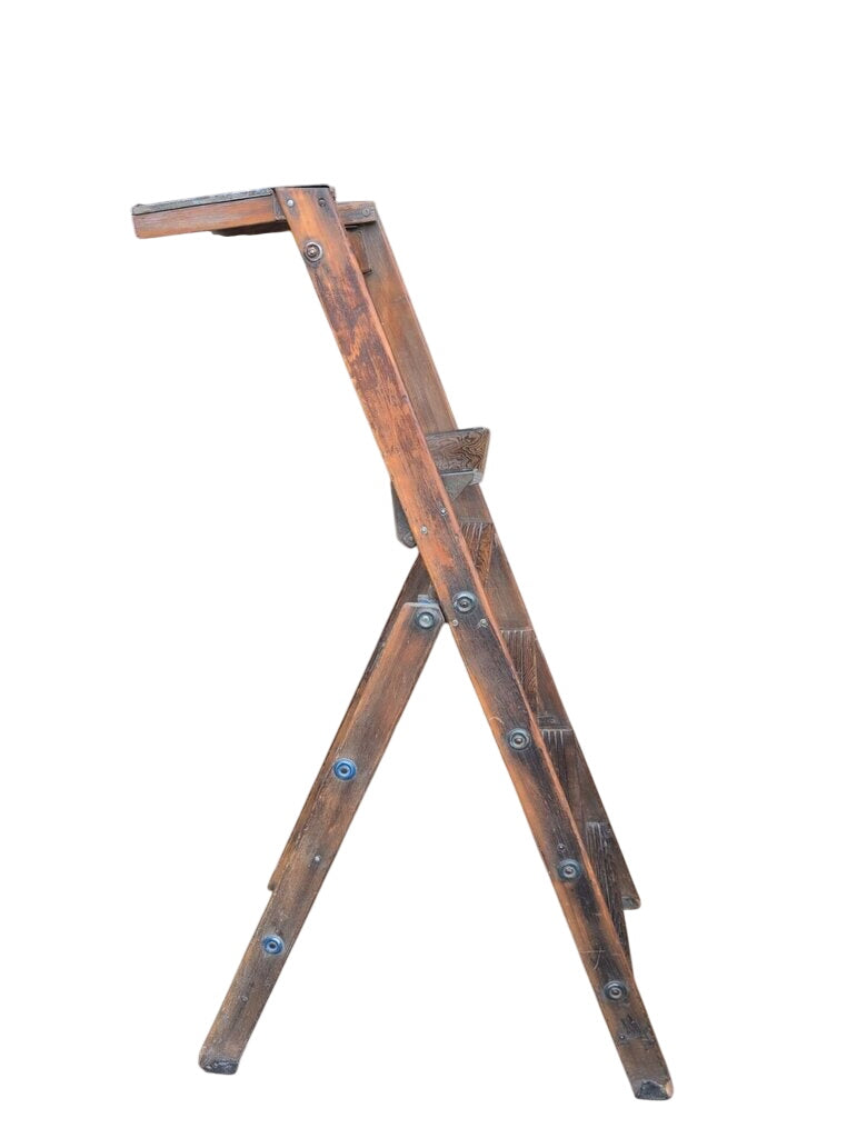 Antique Folding Wooden Ladder