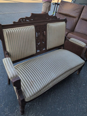 Victorian Eastlake Style Settee 54" W.