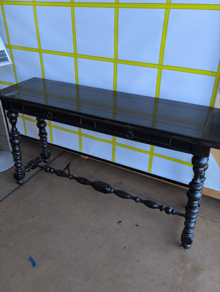 Turned Leg Console Table with Two Drawers