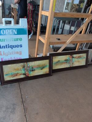 Pair Abstract Framed Art Prints