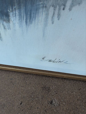 Eve Line Abstract Canvas In Gold Frame