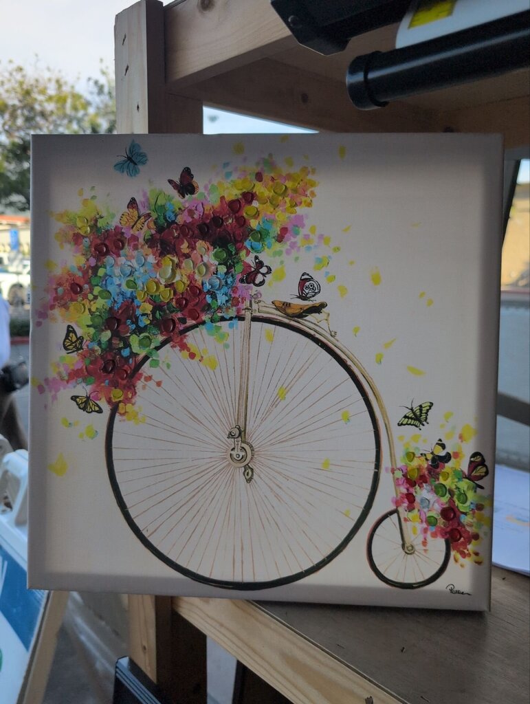 Bicycle Floral Canvas Wall Art