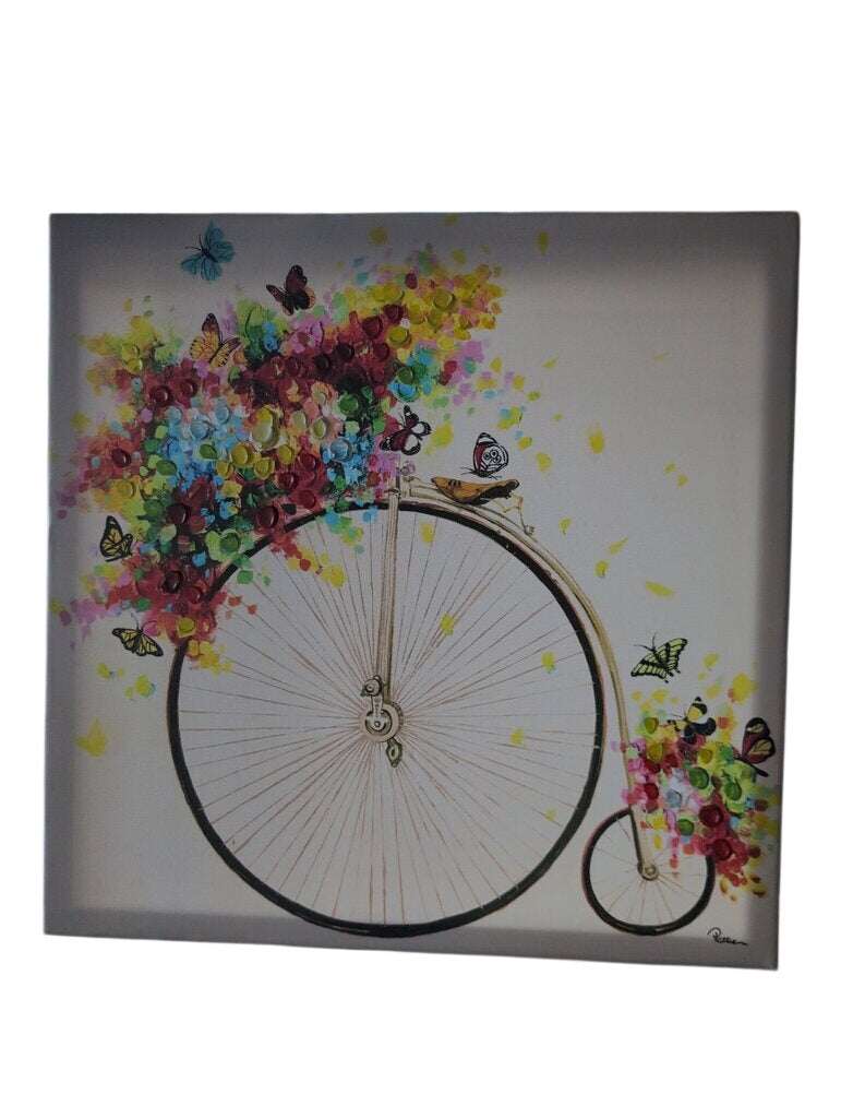 Bicycle Floral Canvas Wall Art