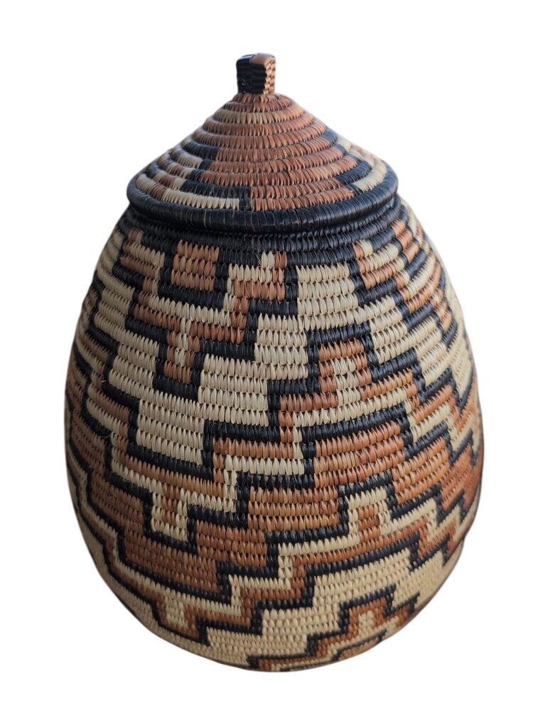 Zulu Woven Basket With Lid