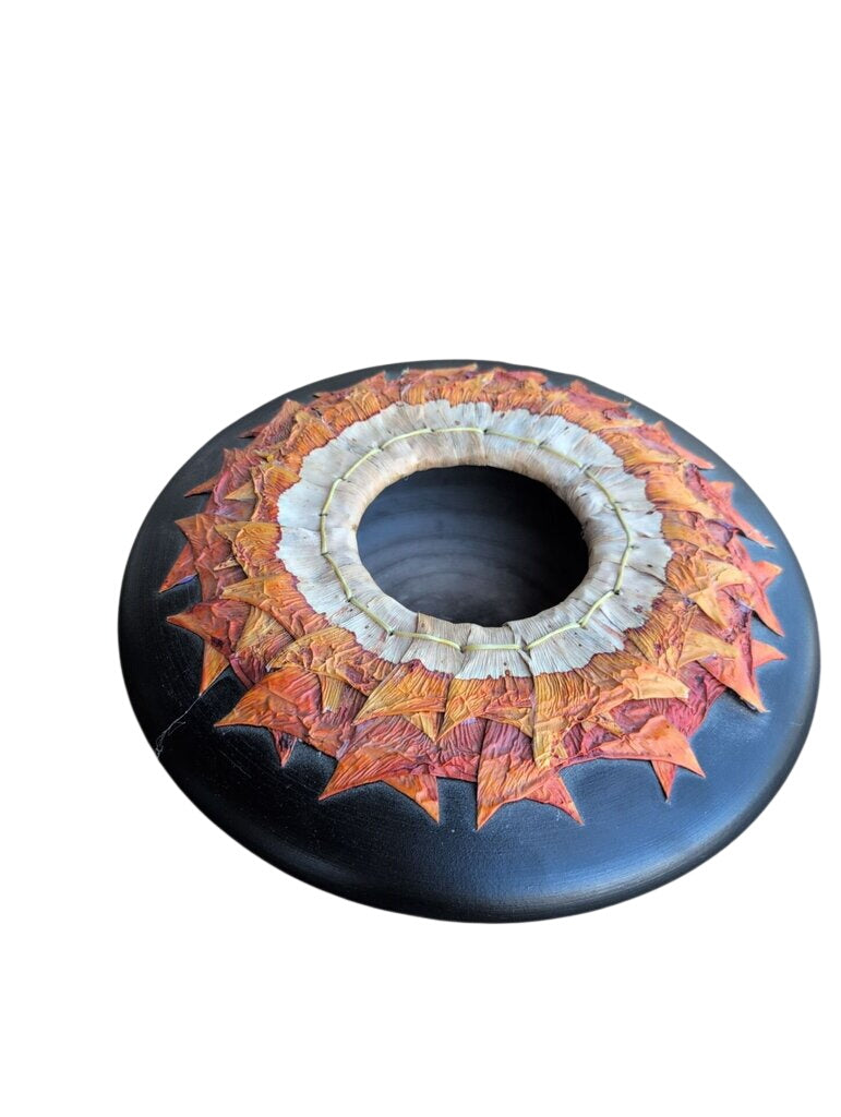 Signed Raku Style Pottery Vase