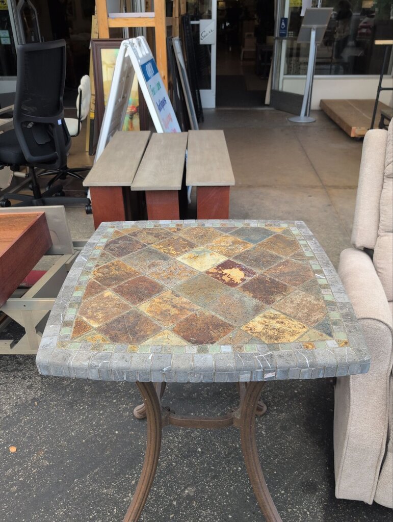 Sleek Top Table With Metal Legs