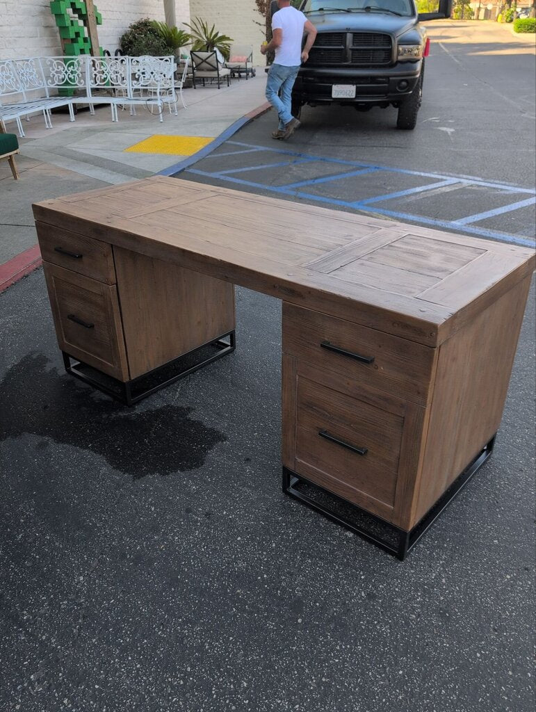 Pottery Barn Wood Desk With Drawers Orig $1900