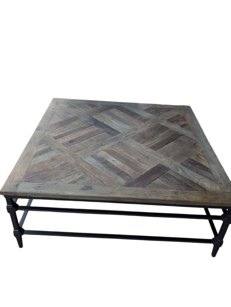 Rustic Wood And Iron Coffee Table