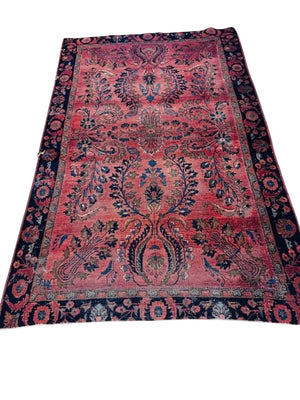 Persian Kerman Handwoven Wool Rug 4'x6'