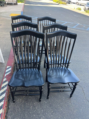 Black Windsor Style Dining Chais (set of 6)