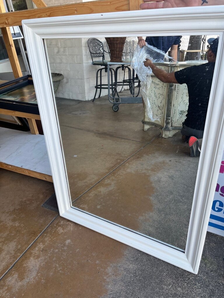 White Wooden Frame Mirror 35x45
