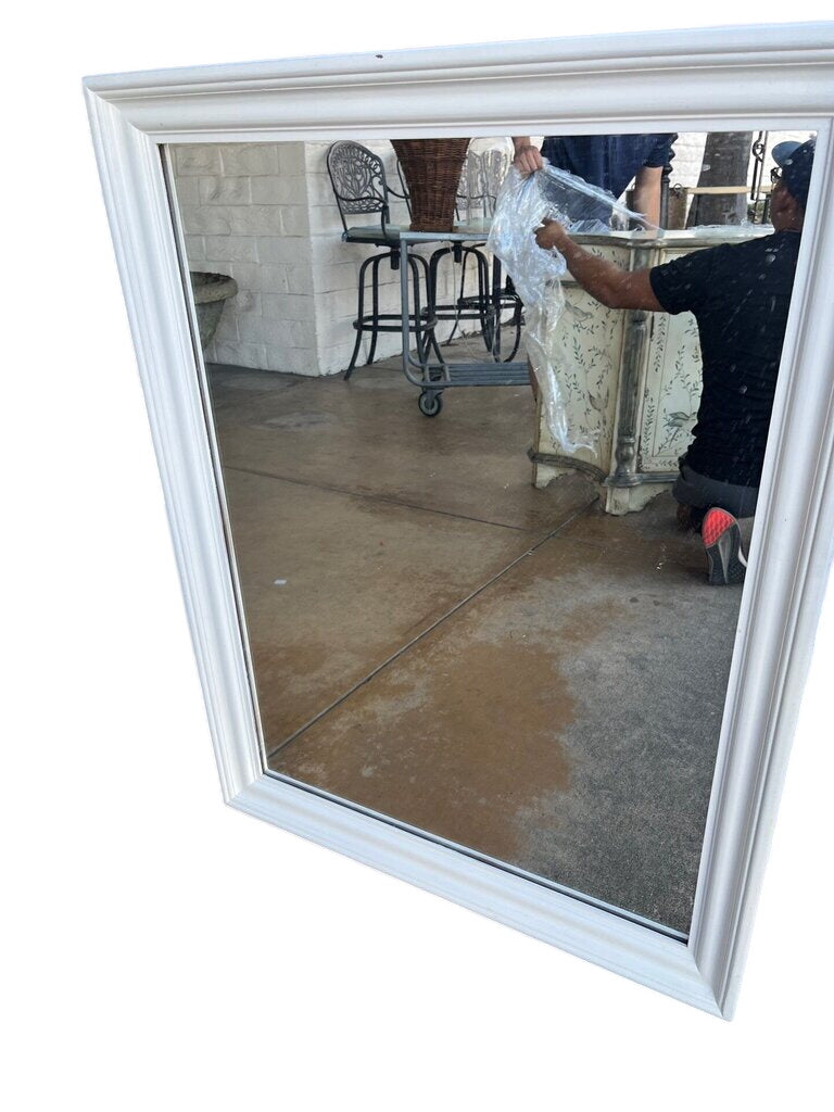 White Wooden Frame Mirror 35x45