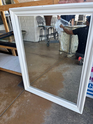 White Wooden Frame Mirror 35x45