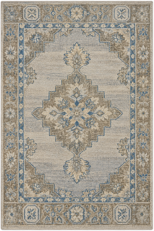 Pottery Barn Finn Rug, Blue/Tan, 5x8 MSRP $1100