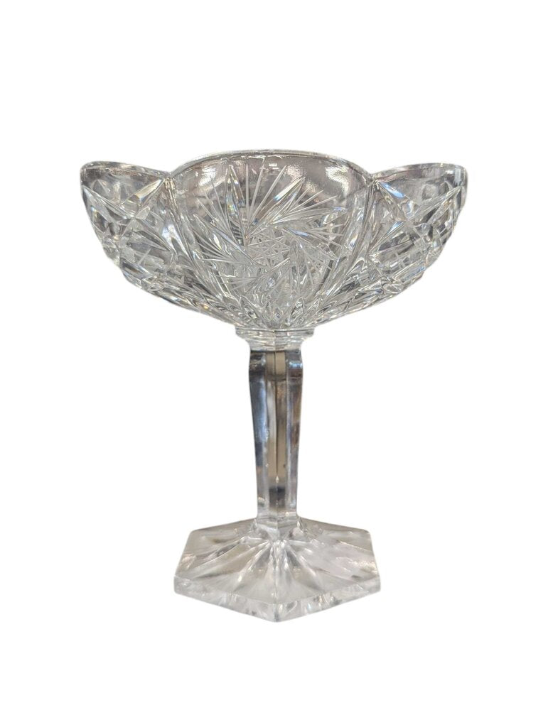 Vintage Crystal Compote Candy Bowl 6.5"
