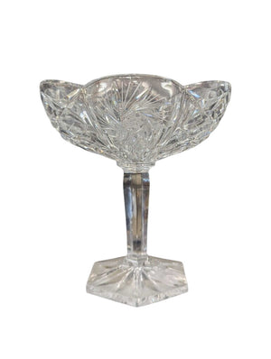 Vintage Crystal Compote Candy Bowl 6.5"
