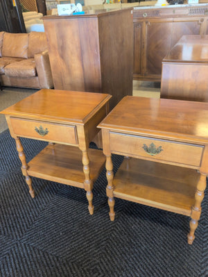 Pair of Maple One Drawer Side Tables