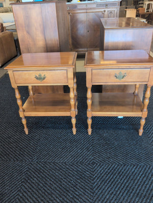 Pair of Maple One Drawer Side Tables