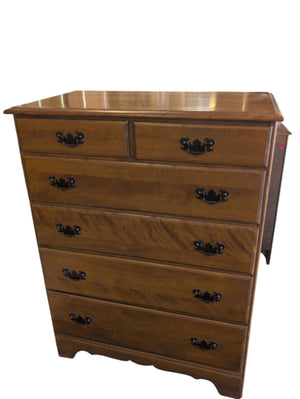 Maple Highboy Six Drawer Dresser