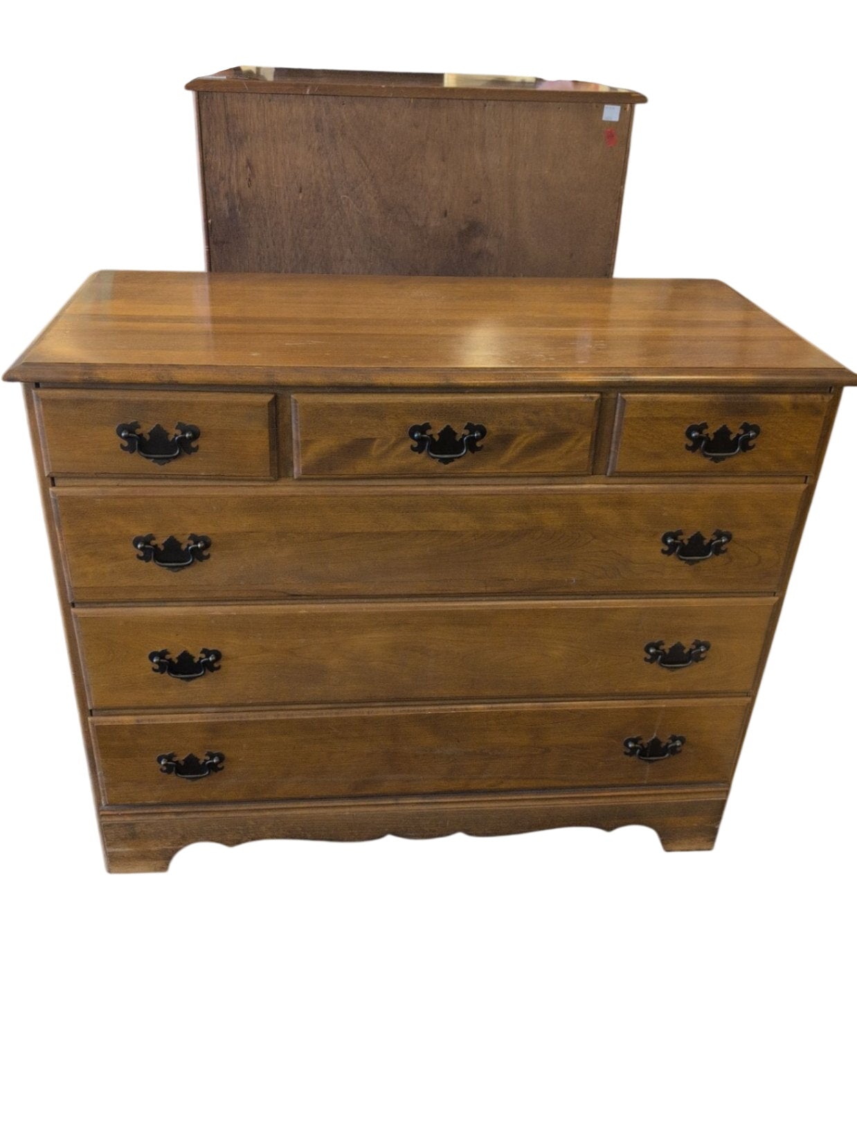 Maple Six Drawer Dresser Low Boy