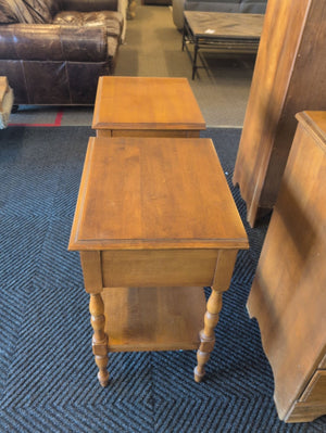 Pair of Maple One Drawer Side Tables