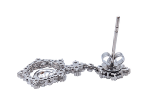 Earrings 18k White & Yellow Gold featuring a Pear Shaped Fancy Yellow Diamond & White Diamonds