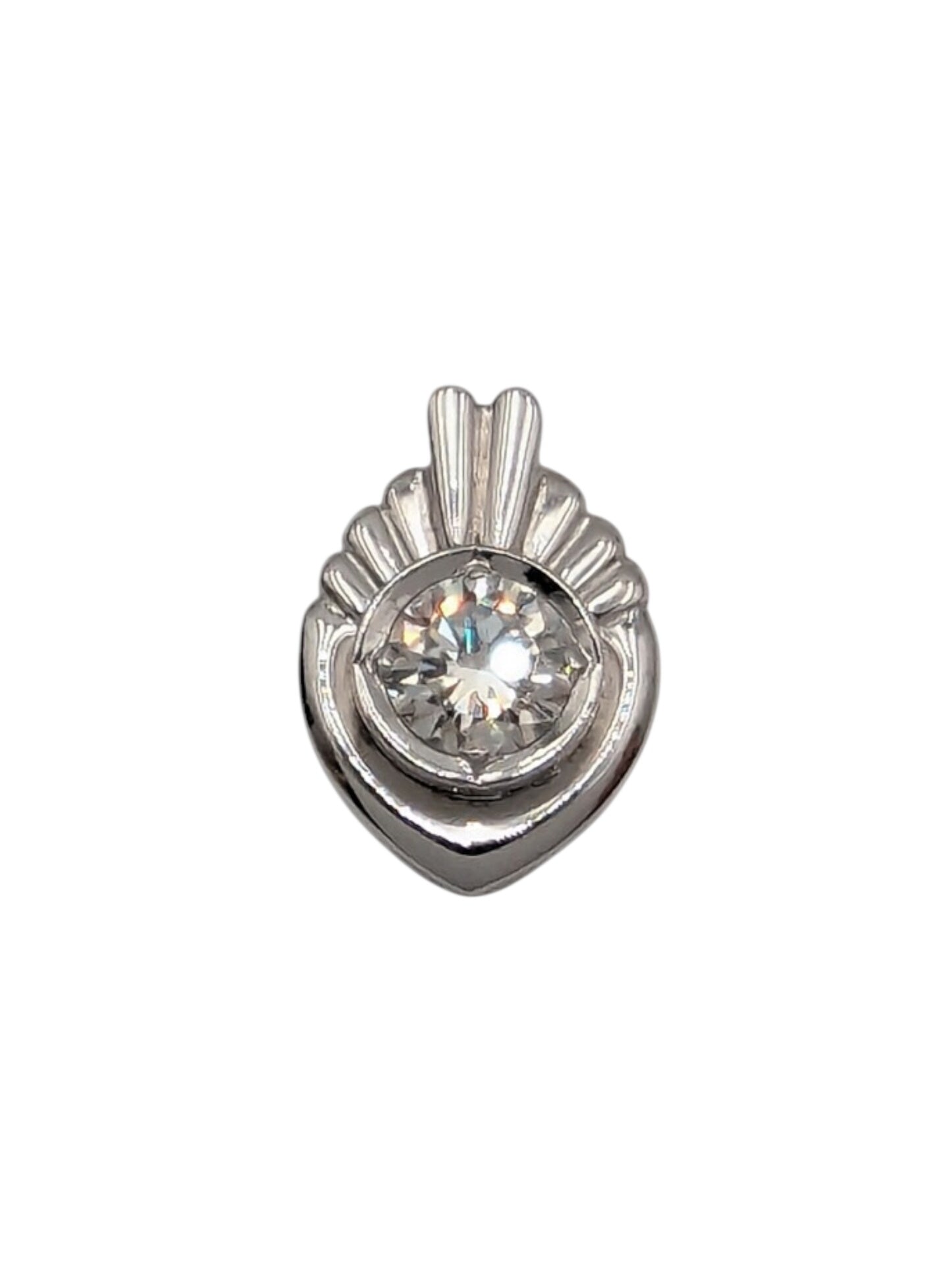Pendant 14k White Gold Solitaire Diamond