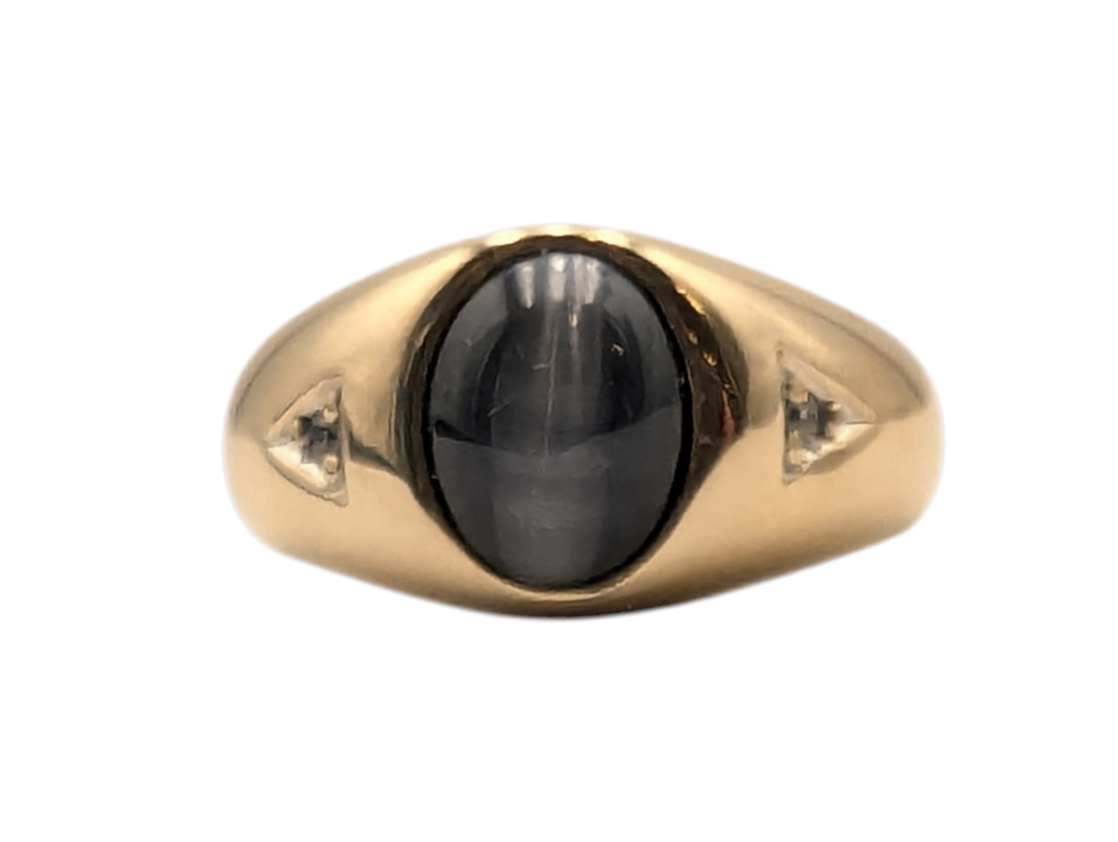 Ring 10k Yellow Gold Cat's Eye Sapphire w/ Diamonds