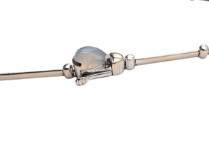 Necklace 14k White Gold Moonstone & Diamonds + Assorted Gemstones