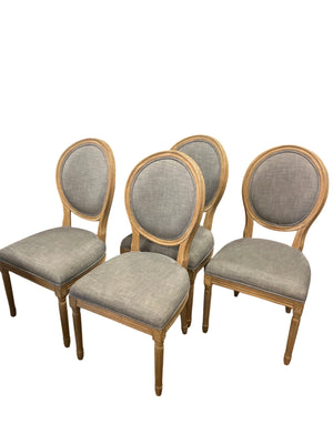 Restoration Hardware French Fabric Side Chairs (set of 4)