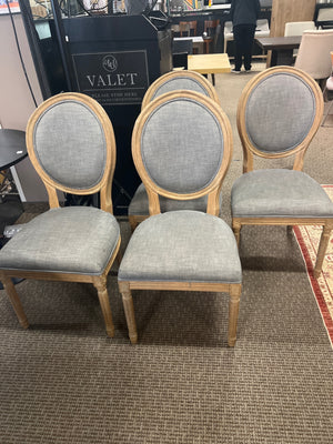 Restoration Hardware French Fabric Side Chairs (set of 4)