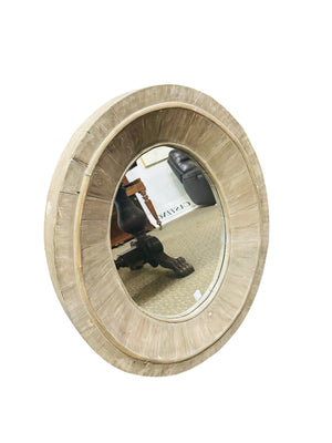 Reclaimed Wood Oval Mirror