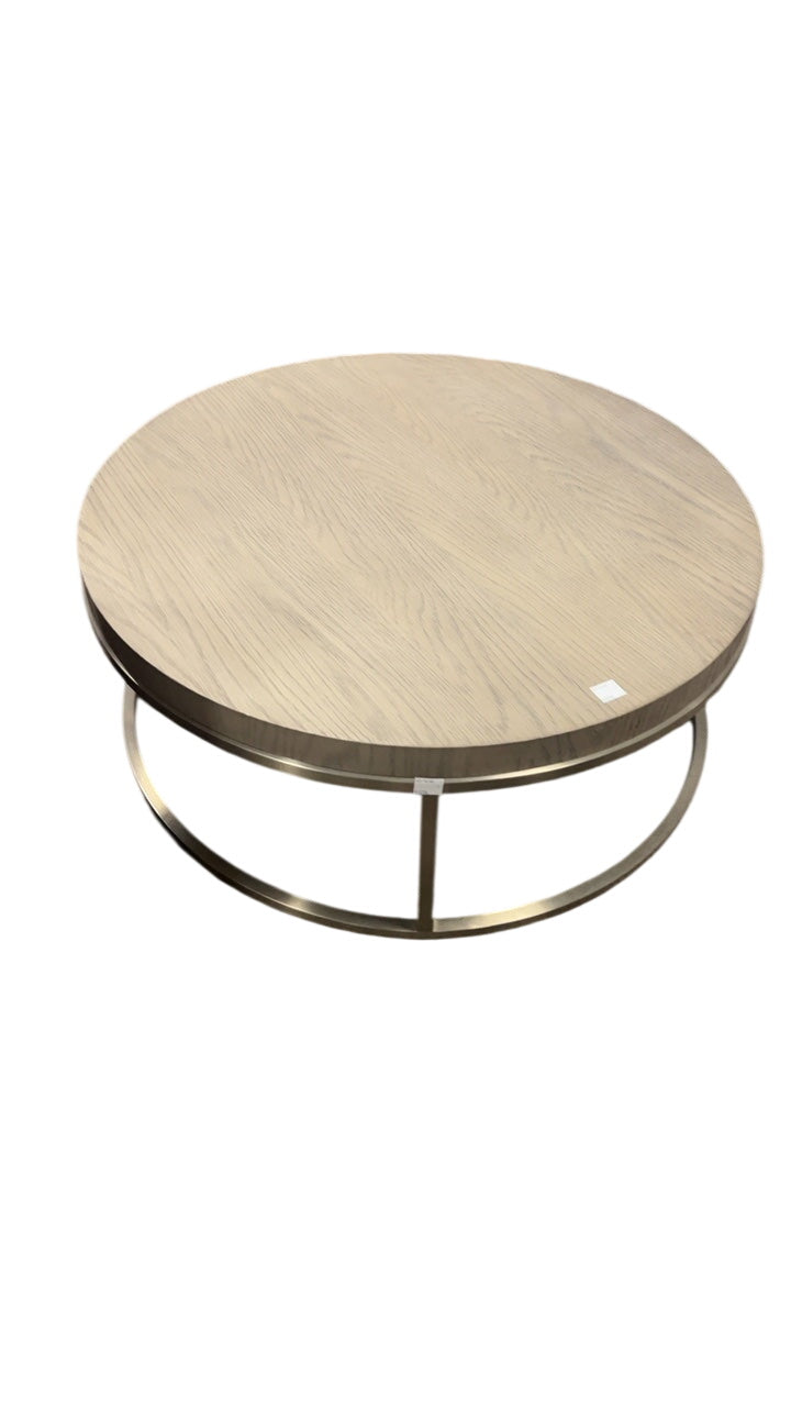 Restoration Hardware Nicholas Oak Round Coffee Table MSRP $2300