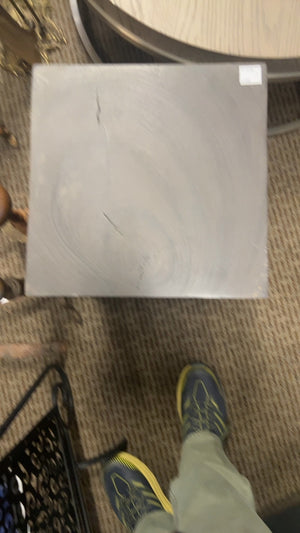 Solid wood carved pedestal side table