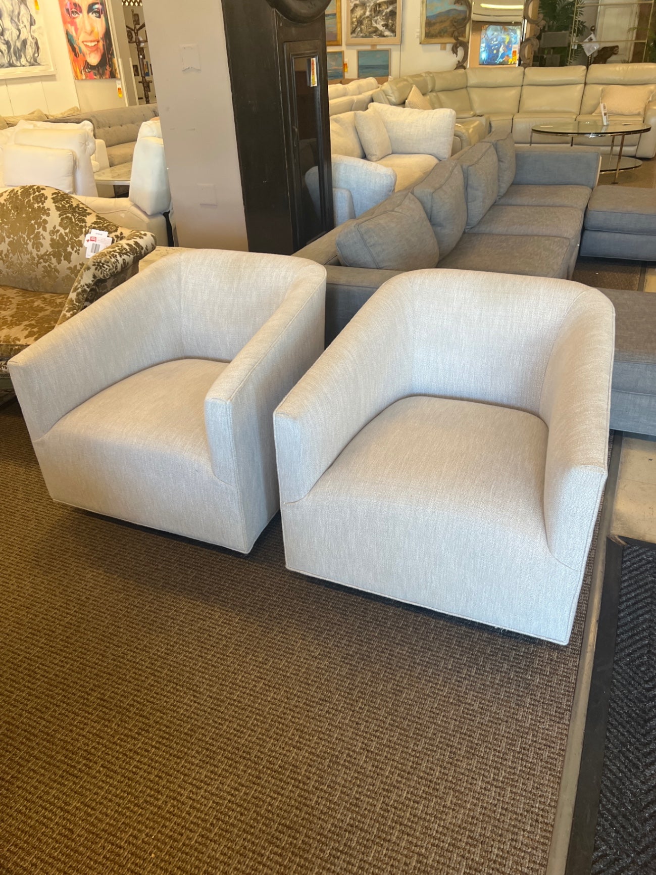 Arhaus Ellison Swivel Chairs (pair) 