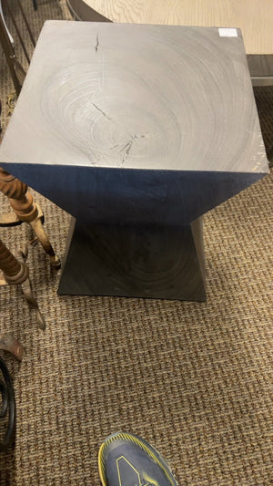 Solid wood carved pedestal side table