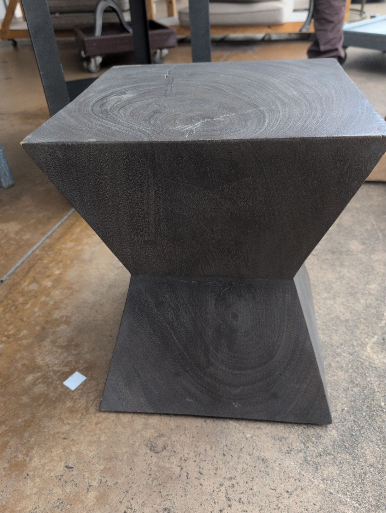 Solid wood carved pedestal side table