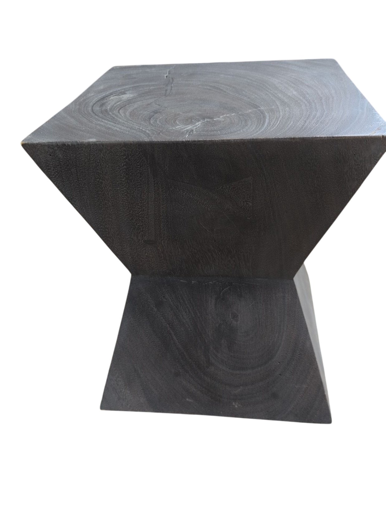 Solid wood carved pedestal side table