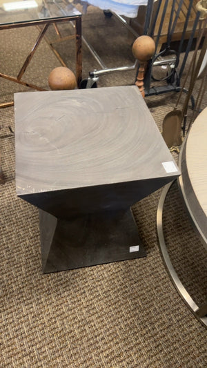 Solid wood carved pedestal side table